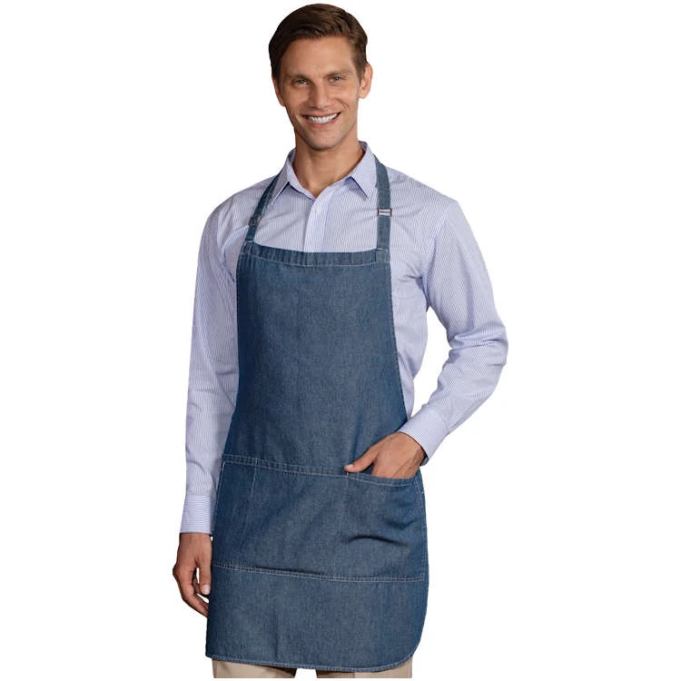 Blue Generation Cotton Denim Bib Apron 6 Per Pack 1 Blue Generation Cotton Denim Bib Apron 6 Per Pack