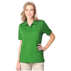 Blue Generation Ladies Heathered Short Sleeve Polo
