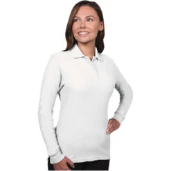 Blue Generation Ladies' Soft Touch Long Sleeve Pique Polo