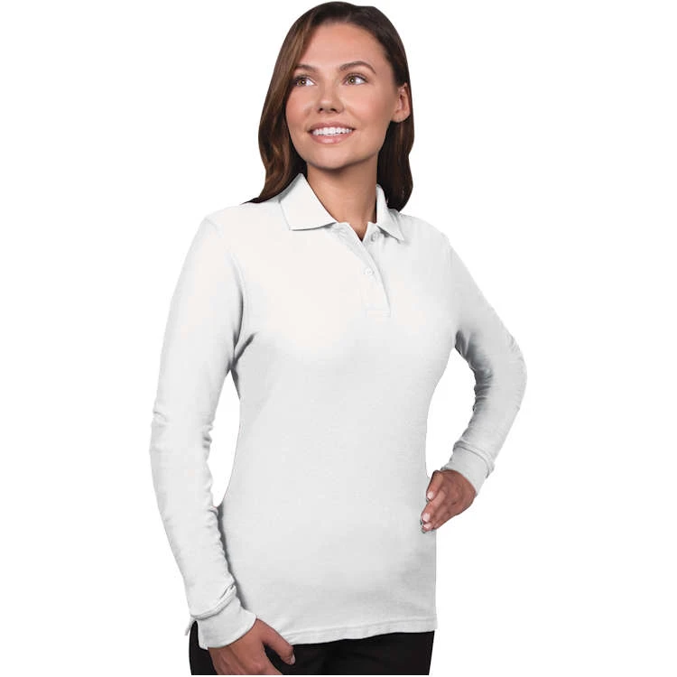 Blue Generation Ladies' Soft Touch Long Sleeve Pique Polo 1 Blue Generation Ladies' Soft Touch Long Sleeve Pique Polo