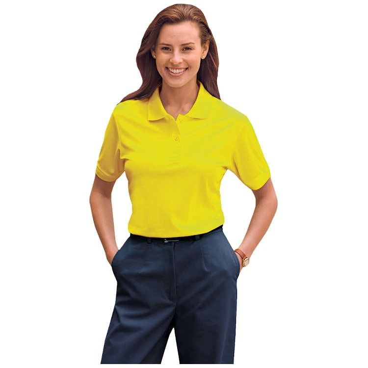 Blue Generation Ladies' Hi-Visibility Short Sleeve Wicking Pique Polo 1 Blue Generation Ladies' Hi-Visibility Short Sleeve Wicking Pique Polo
