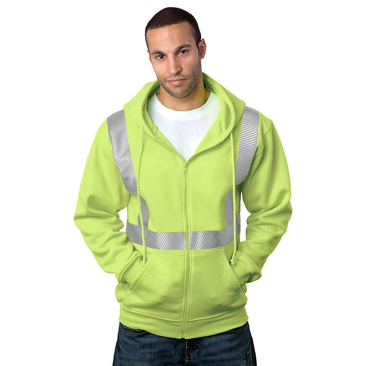 Bayside Hi-Vis Full Zip Hoodie Segmented Striping 1 Bayside Hi-Vis Full Zip Hoodie Segmented Striping