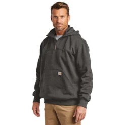 Carhartt Rain Defender Paxton Heavyweight Hooded Zip Mock Sweatshirt -Portwest Shop CA100617@4