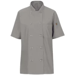 Chef Design Ladies' Mimix™ Short Sleeve 10 Button Chef Coat With OilBlok