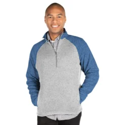 Charles River Men's Quarter Zip Color Blocked Heathered Fleece -Portwest Shop CR9014@2