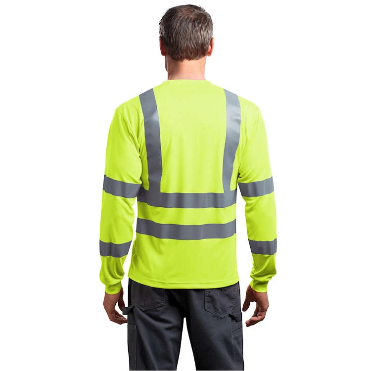 CornerStone® ANSI 107 Class 3 Long Sleeve Snag-Resistant Reflective T-Shirt 3 CornerStone® ANSI 107 Class 3 Long Sleeve Snag-Resistant Reflective T-Shirt - Image 3