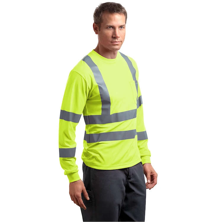 CornerStone® ANSI 107 Class 3 Long Sleeve Snag-Resistant Reflective T-Shirt 5 CornerStone® ANSI 107 Class 3 Long Sleeve Snag-Resistant Reflective T-Shirt - Image 5