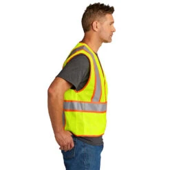 CornerStone® ANSI 107 Class 2 Mesh Zippered Two-Tone Vest -Portwest Shop CSCSV103@3