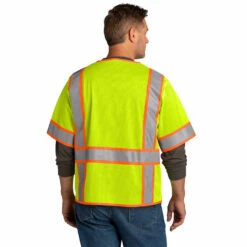 CornerStone® ANSI 107 Class 3 Surveyor Mesh Zippered Two-Tone Short Sleeve Vest -Portwest Shop CSCSV106@2