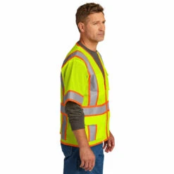 CornerStone® ANSI 107 Class 3 Surveyor Mesh Zippered Two-Tone Short Sleeve Vest -Portwest Shop CSCSV106@3
