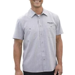 Edwards Men's Melange Ultra-Light Short Sleeve Chambray Shirt -Portwest Shop ED1039@3