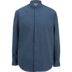 Edwards Men's Long Sleeve Batiste Banded Collar Shirt