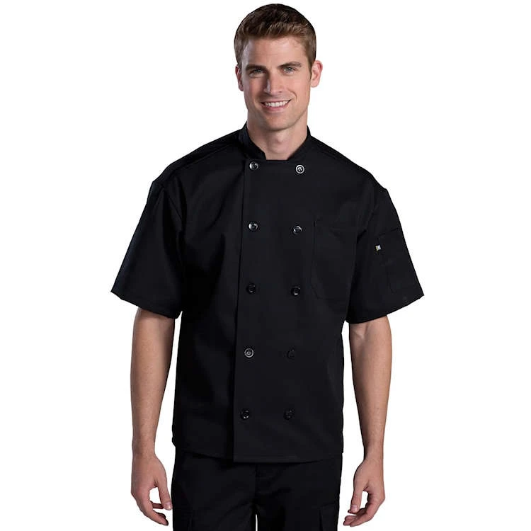 Edwards Classic Ten Button Short Sleeve Back Mesh Chef Coat 1 Edwards Classic Ten Button Short Sleeve Back Mesh Chef Coat