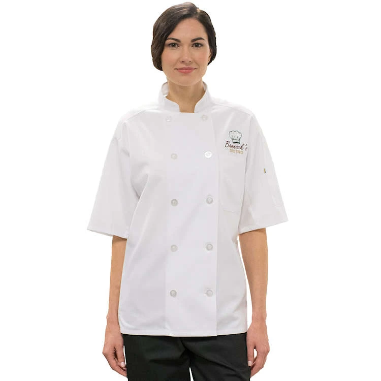 Edwards Classic Ten Button Short Sleeve Back Mesh Chef Coat 3 Edwards Classic Ten Button Short Sleeve Back Mesh Chef Coat - Image 3