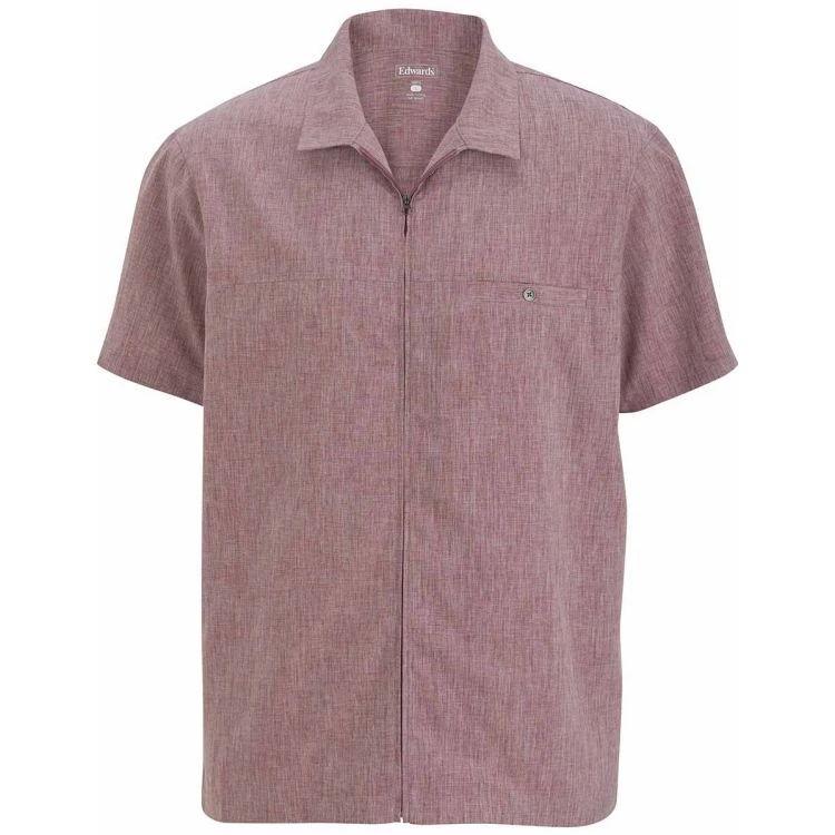Edwards Men's Melange Ultra-Light Chambray Short Sleeve Service Shirt 1 Edwards Men's Melange Ultra-Light Chambray Short Sleeve Service Shirt
