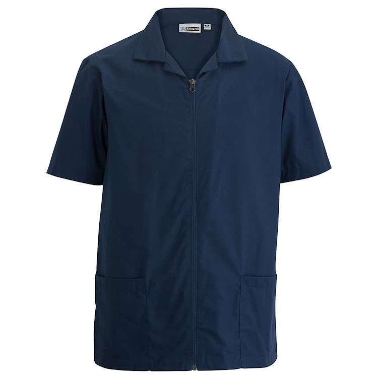 Edwards Men's Essential Zip Front Short Sleeve Service Shirt 1 Edwards Men's Essential Zip Front Short Sleeve Service Shirt