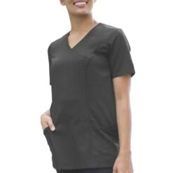 Edwards Ladies' Sorrento Power Stretch Mock Wrap Short Sleeve Tunic -Portwest Shop ED7283@4