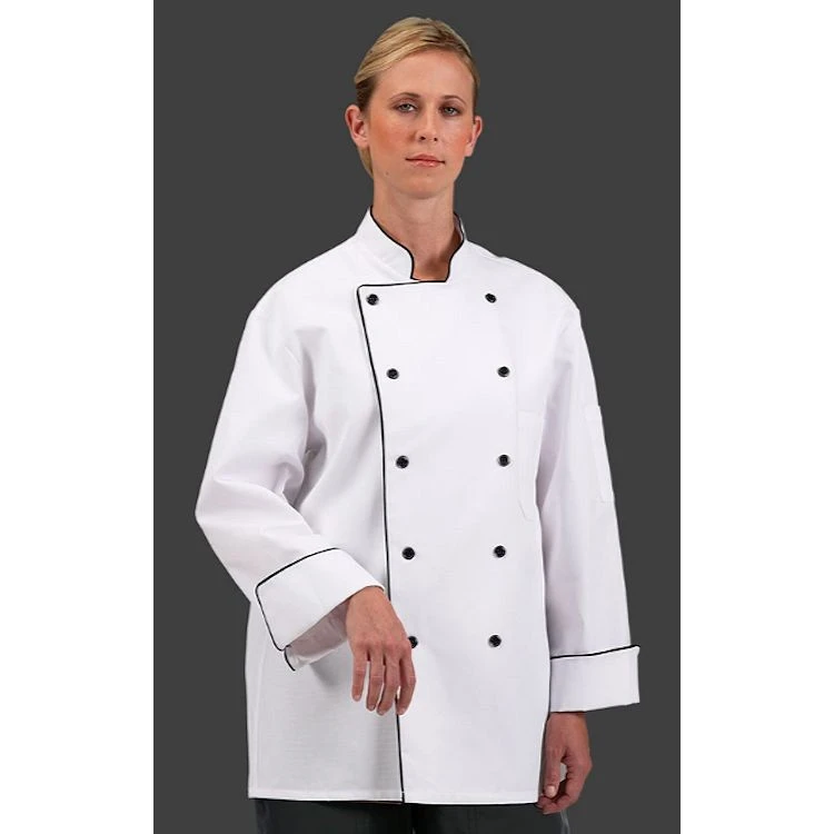 Fashion Seal Unisex Ten Black Button Premium Master Chef Coat 1 Fashion Seal Unisex Ten Black Button Premium Master Chef Coat