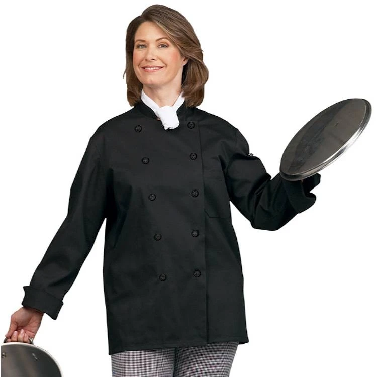 Fashion Seal Unisex Ten Black Button Premium Long Sleeve Chef Coat 1 Fashion Seal Unisex Ten Black Button Premium Long Sleeve Chef Coat