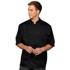 Fashion Seal Unisex Ten Black Button Premium Short Sleeve Chef Coat