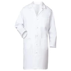 Fashion Seal Unisex Heavyweight Sanforized Cotton Twill Lab Coat - 3 Pocket / Knot Button / 2-Pc Back Belt With 2 Button Adjustable Closure