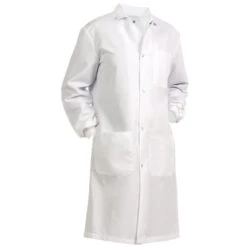 Fashion Seal Unisex Poplin 41" 80/20 Lab Coat - 3 Pocket / Snap Front / Knit Cuffs / Side Pocket Slits / Convertible Collar