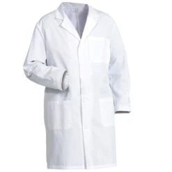 Fashion Seal Men's Fine Line Twill 39" Lab Coat - 3 Pocket / Stitched Down Back Belt / Side Pocket Slits