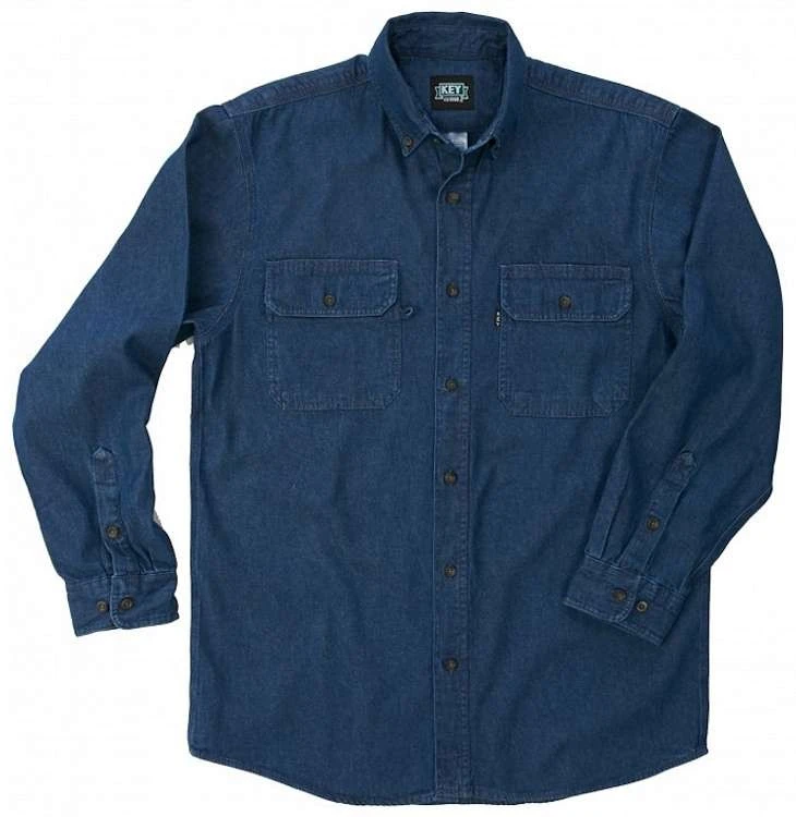 Key Button Denim Shirt, Long Sleeve 1 Key Button Denim Shirt, Long Sleeve