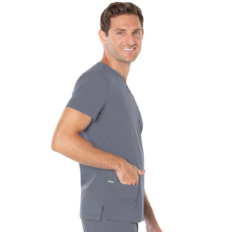 Landau Men's ProFlex V-Neck 4 Pocket Top 2 Landau Men's ProFlex V-Neck 4 Pocket Top - Image 2
