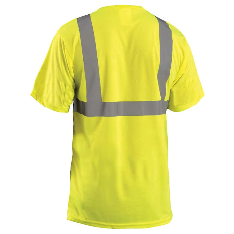 OccuNomix 3.8 Oz. Short Sleeve Wicking Birdseye T-Shirt With Pocket - Class 2 2 OccuNomix 3.8 Oz. Short Sleeve Wicking Birdseye T-Shirt With Pocket - Class 2 - Image 2