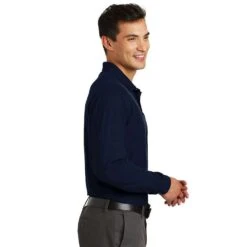 Port Authority® Silk Touch™ Long Sleeve Polo With Pocket -Portwest Shop PAK500LSP@2