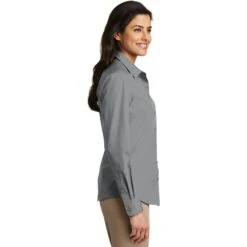 Ladies Long Sleeve Carefree Poplin Shirt -Portwest Shop PALW100@2