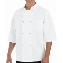 Chef Designs Eight Pearl Button 1/2 Sleeve Chef Coat