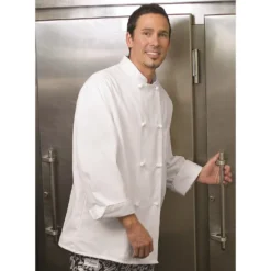 Chef Designs Eight Knot Button Chef Coat W/Thermometer Pocket