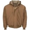 Bulwark FR Brown Duck Hooded Jacket With Knit Trim HRC4