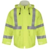 Bulwark FR Hi-Vis Flame Resistant Rain Jacket W/Roll-Up Hood HRC2