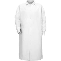 Red Kap Gripper Front Spun Poly Pocketless Butcher Coat W/Knit Cuffs