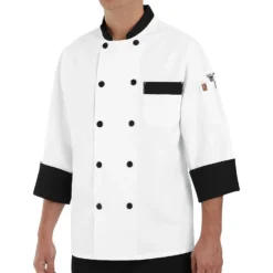 Chef Designs Garnish Chef Coat W/Black Trim