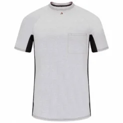 Bulwark Short Sleeve FR Two-Tone Base Layer With Concealed Chest Pocket- Excel FR HRC1