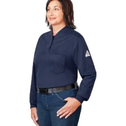 Bulwark FR Women's Excel FR Long Slv Tagless Henley - 6.25 Oz. HRC2