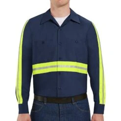 Red Kap Men's Enhanced Visibility Industrial Long Sleeve Work Shirt