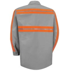 Red Kap Men's Enhanced Visibility Long Sleeve Shirt -Portwest Shop RCSP14W@1