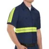 Red Kap Men's Enhanced Visibility Industrial Short Sleeve Work Shirt