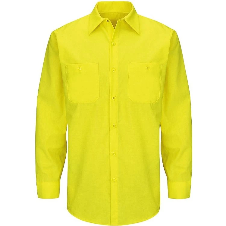 Red Kap Enhanced Visibility Long Sleeve Ripstop Work Shirt 1 Red Kap Enhanced Visibility Long Sleeve Ripstop Work Shirt