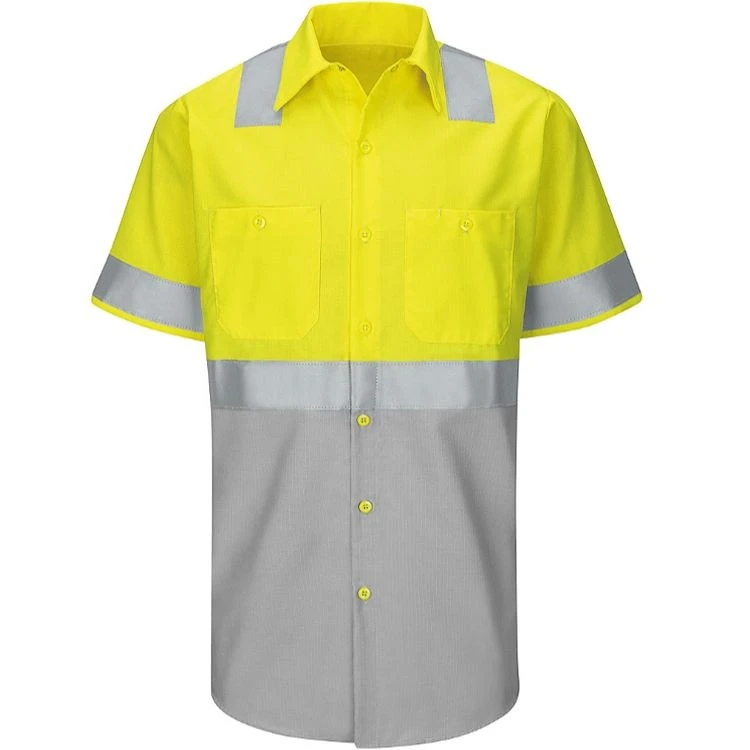 Red Kap Hi-Visibility Colorblock Class 2 Level 2 Short Sleeve Ripstop Work Shirt 1 Red Kap Hi-Visibility Colorblock Class 2 Level 2 Short Sleeve Ripstop Work Shirt