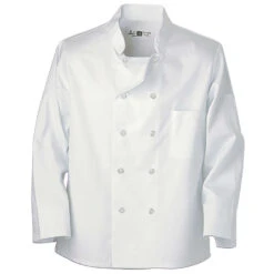 Reed 100% Spun Poly Chef Coat With 10 Pearl Buttons
