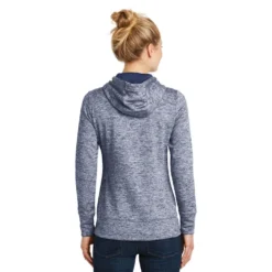 Sport-Tek® Ladies' PosiCharge ® Electric Heather Fleece Hooded Pullover -Portwest Shop STLST225@3