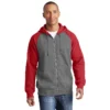 Sport-Tek® Raglan Colorblock Full-Zip Hooded Fleece Jacket
