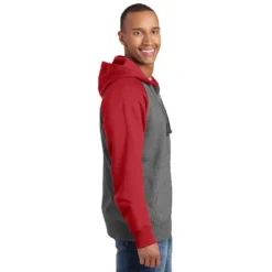 Sport-Tek® Raglan Colorblock Full-Zip Hooded Fleece Jacket -Portwest Shop STST269@2