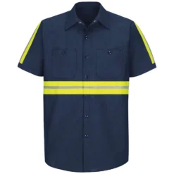 Pinnacle Worx 65/35 Enhanced Visibility Men's Short Sleeve Industrial Work Shirt